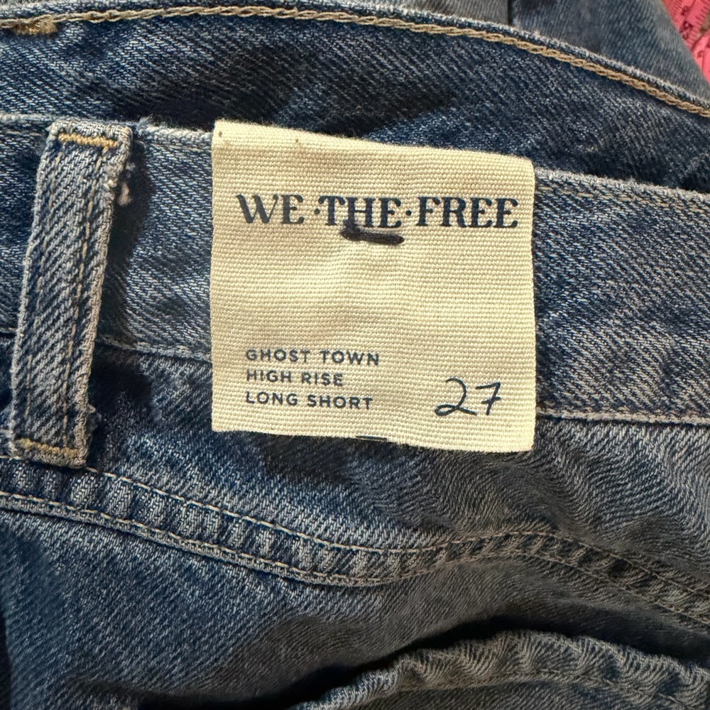 NWT Free People x We The Free Ghost Town High Rose Long Shorts / Jorts - Picture 10 of 14